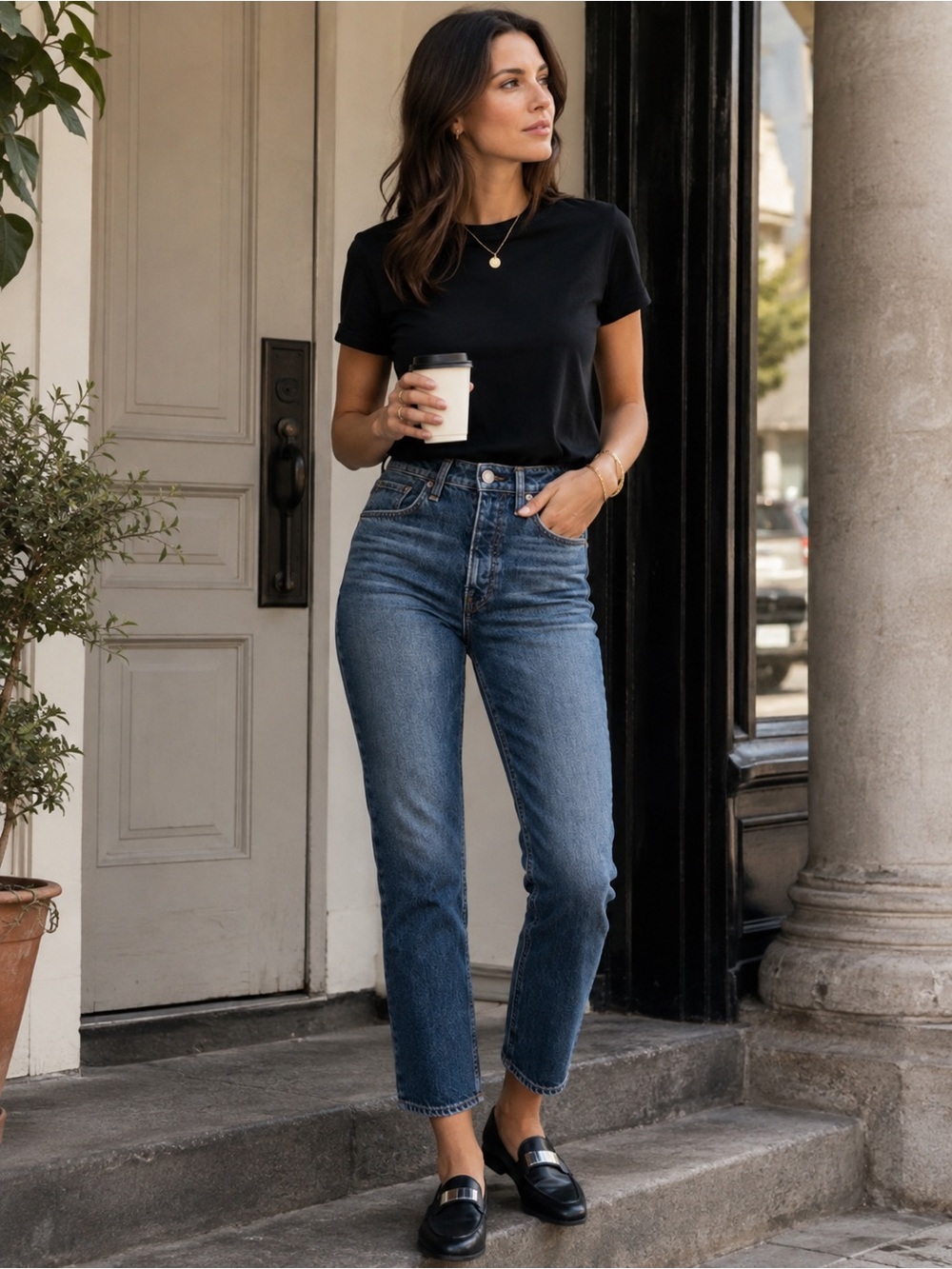rag & bone Nina High Rise Ankle Cigarette Jeans 24 Dark Wash Button Fly